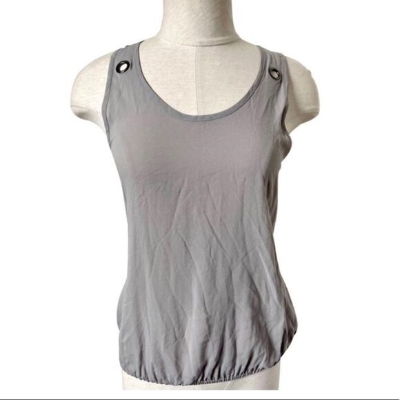 Bebe embellished grey  bib bubble tank  XXS - Picture 8 of 14